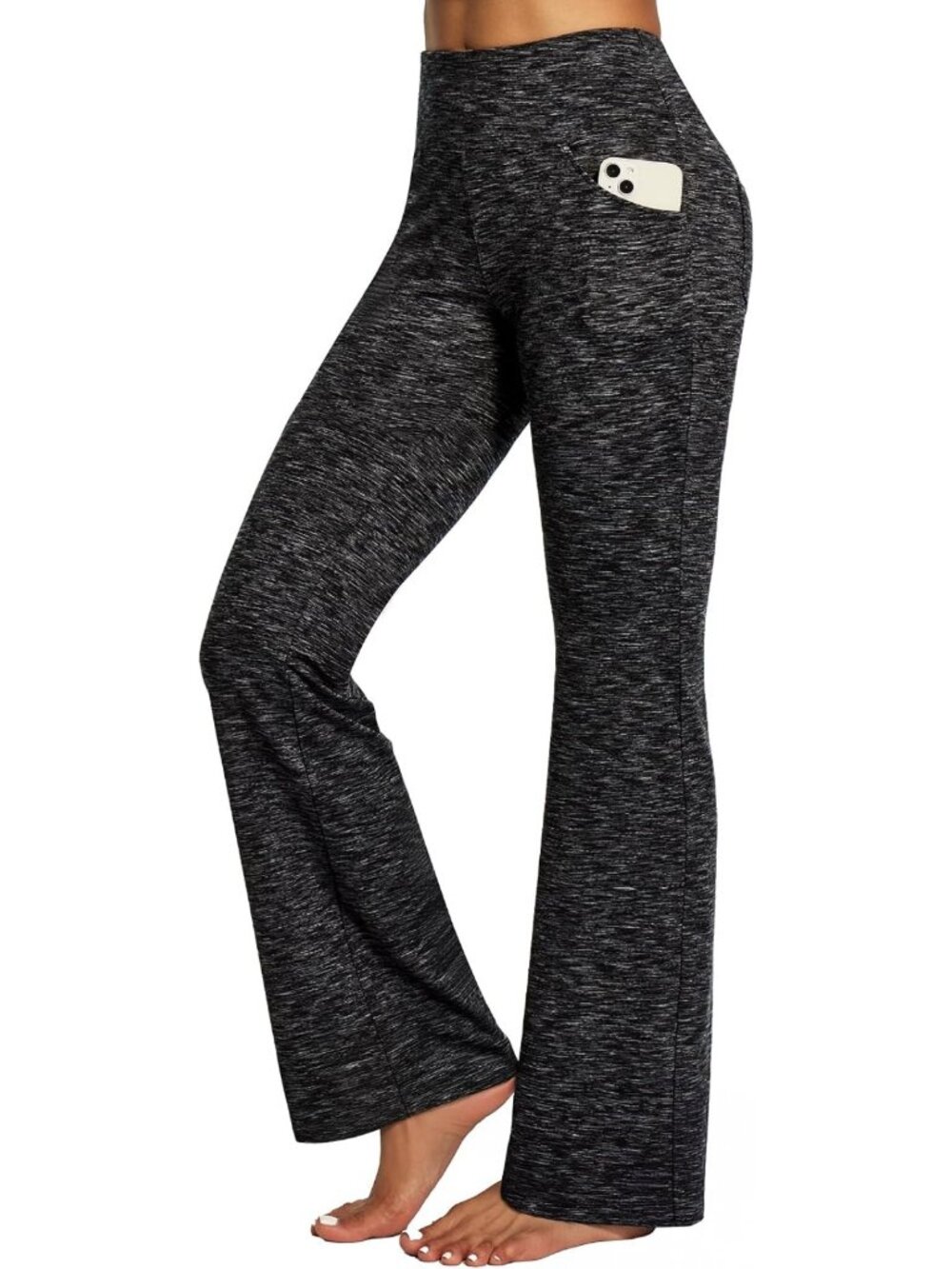 High Waist Bootcut Yoga Pants for Women, Flare Leggings with Pockets, Workout